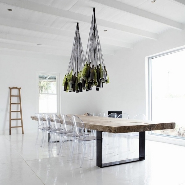dining room wine bottle chandelier design