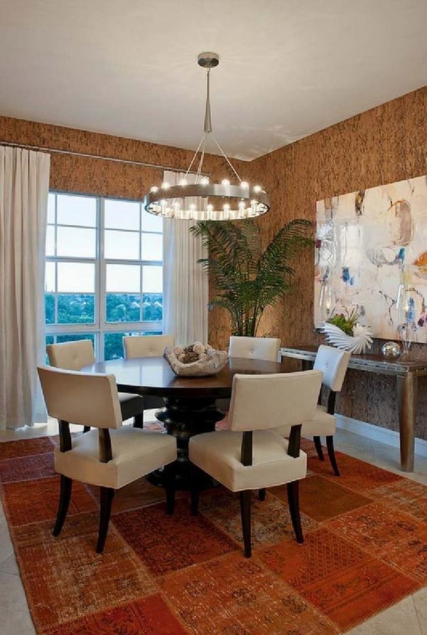  wallpaper neutral color round dining table