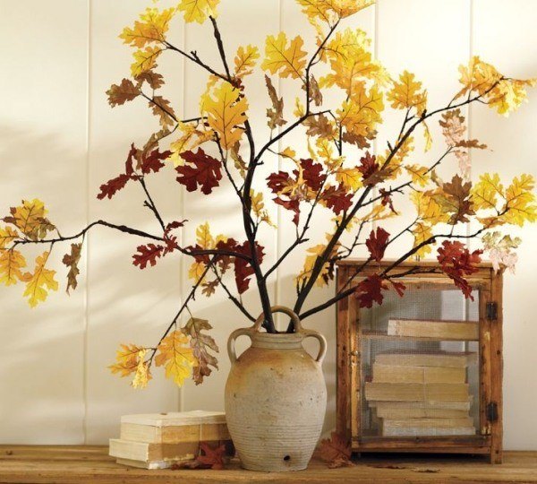 easy DIY thanksgiving home decorating autumn branches 