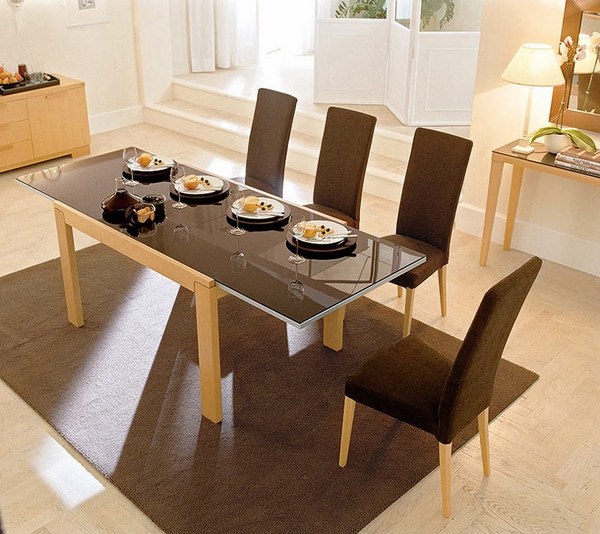 elegant dining room furniture ideas expandable gloss finish