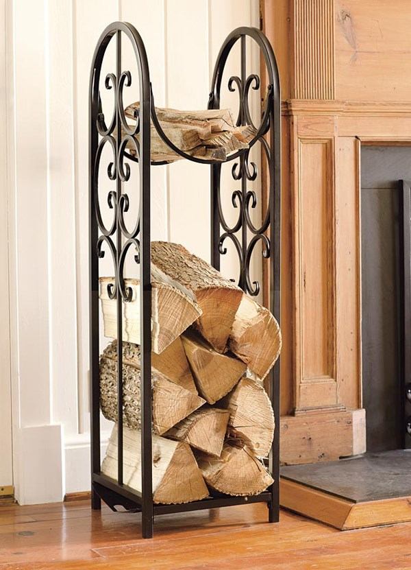 elegant fireplace wood rack ideas ornate wrought iron design