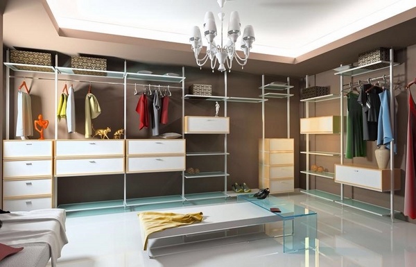 elegant-walk-in-closet-design-ideas-storage-drawers-shelves low bench