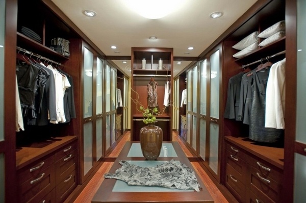 elegant-walk-in-closet-furniture-ideas-wooden-drawers-glass-wardrobe-doors-shelves