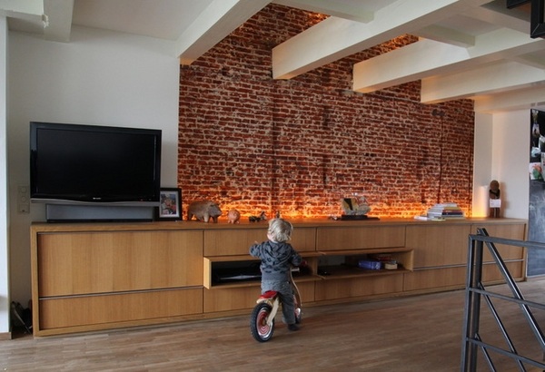 exposed-brick-wall-in-living-rooms-modern-home-wall-decoration-ideas