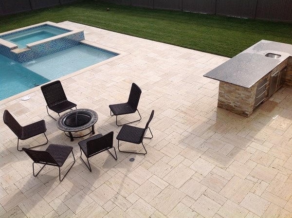 french pattern tumbled pool deck flooring ideas