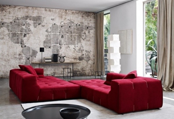  large red sofa modern 