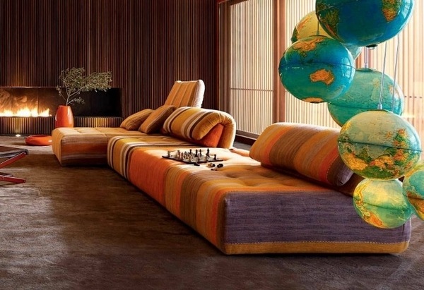 low sofa sectional sofas orange color