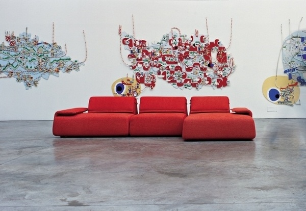  red modular sofa modern design furniture