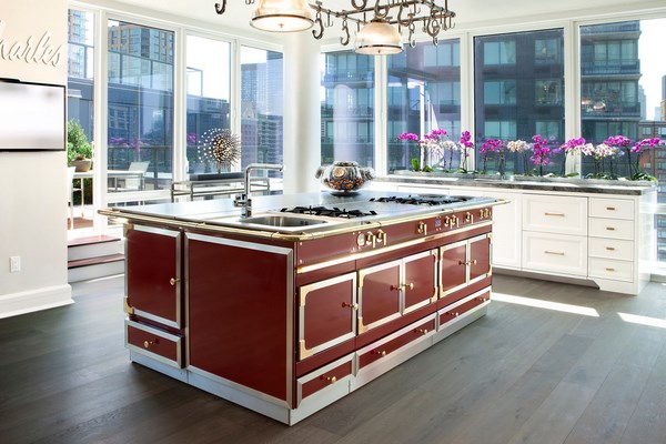 grey hardwood floors ideas home flooring modern kitchen white cabinets red kitchen island