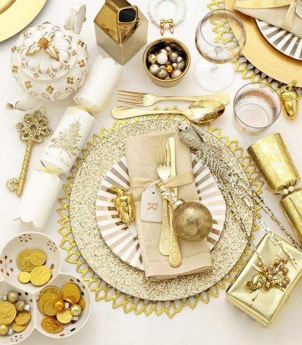 luxurious tableware festive ideas gold white