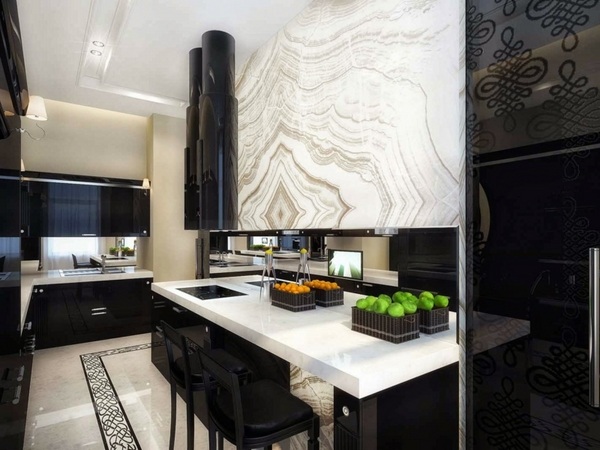luxury ideas black cabinets white marble countertop decor
