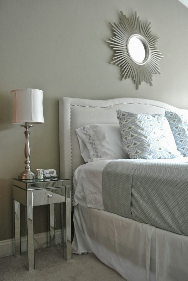 mirrored-narrow-nightstand-designs-bedside lamp-bedroom-furniture
