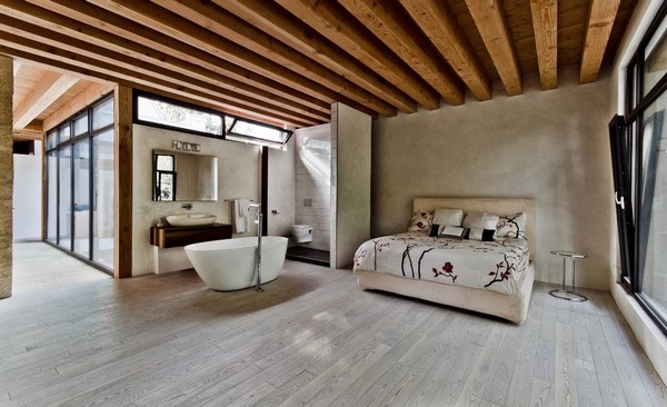 modern-bedroom-design-light-gray-wood-flooring-beige-wall-color