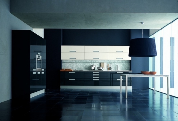 modern kitchen black cabinets white accent modern black chandelier