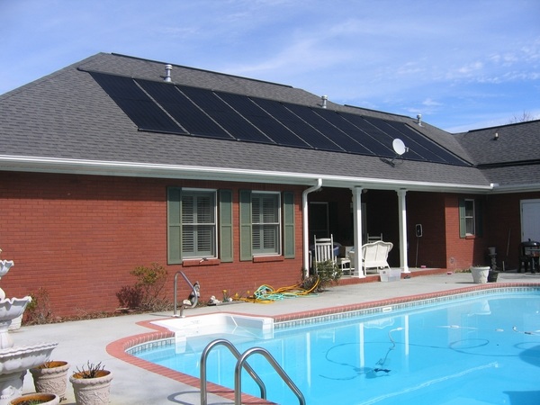 modern pool solar panel heater ideas