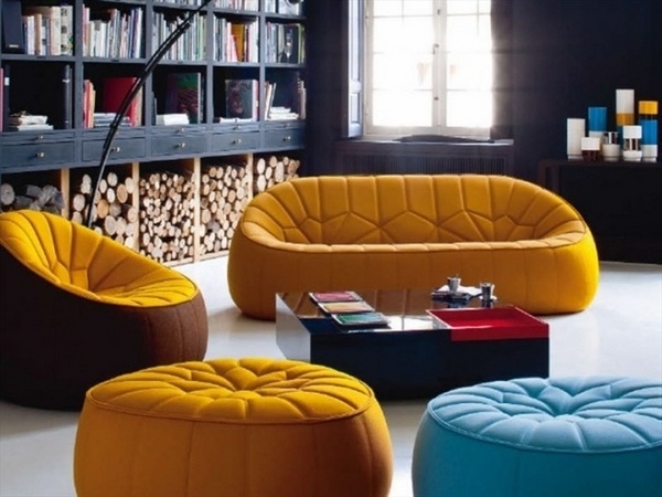 modern sofa design ideas ottoman sofa vibrant colors