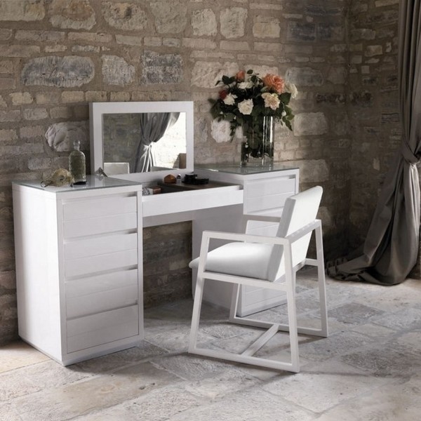 modern vanity table white wood folding mirror bedroom furniture