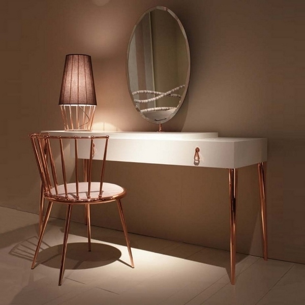 modern with copper legs lamp