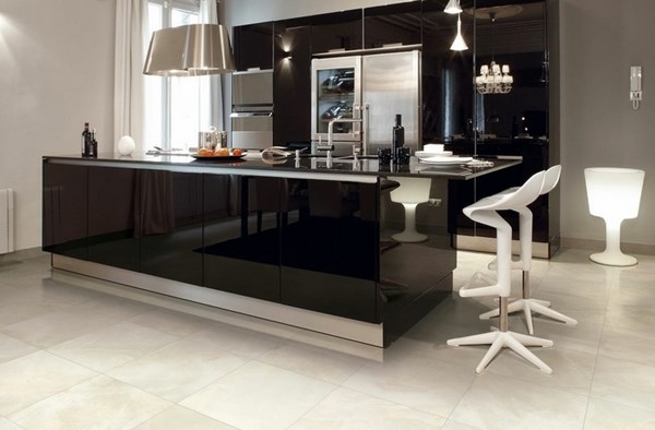 modern white swivel contemporary black kitchen