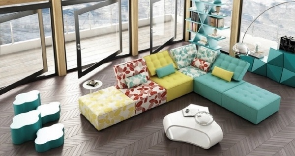 modular sofa colorful backrests modern sofa design