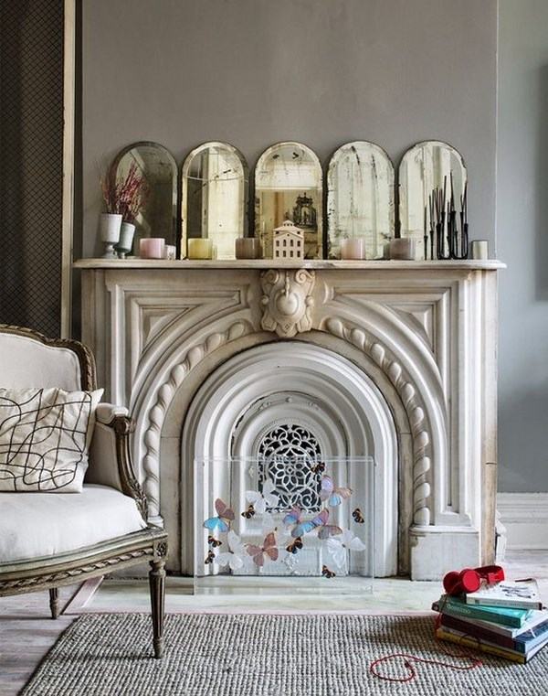 original mantel decoration ideas mirrors candles beautiful fireplace designs