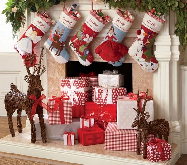 personalized christmas-stockings ideas fireplace decor
