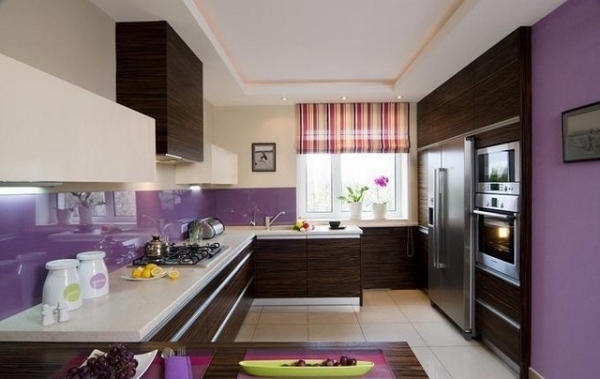 purple cream white kitchen colors glass backsplash white countertop
