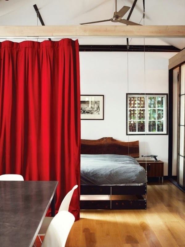 Room Divider Curtain For Your Bedroom Privacy And Home Decoration   Room Divider Curtain Thick Red Curtain Temporary Room Divider Ideas 