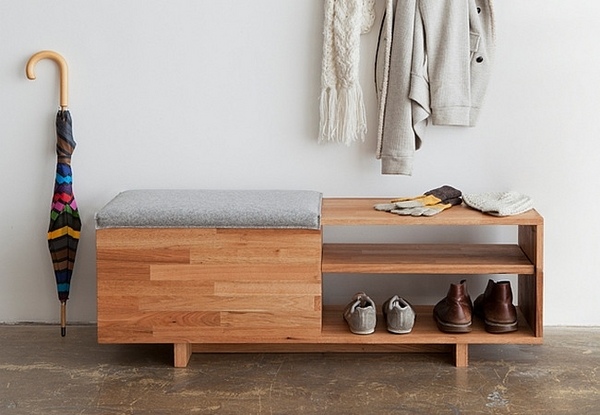 shoe rack bench space saving furniture ideas
