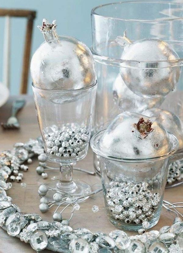 silver glasses beads ornaments