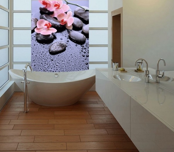 small bathroom decor ideas photo wallpaper stones orchids