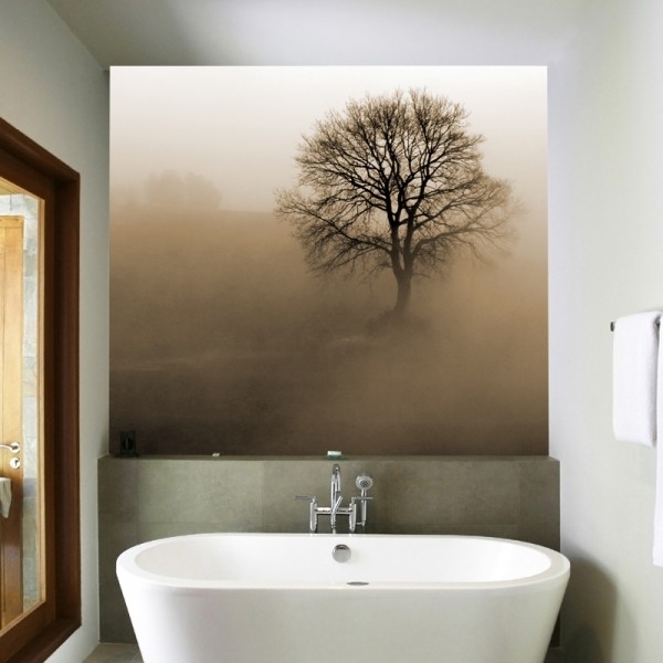 wallpaper fog freestanding bathtub bathroom decor