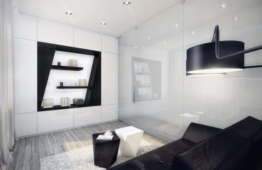 small-living-room-design-ideas-bstylish-lack-and-white-interior-black-sofa-white-carpet
