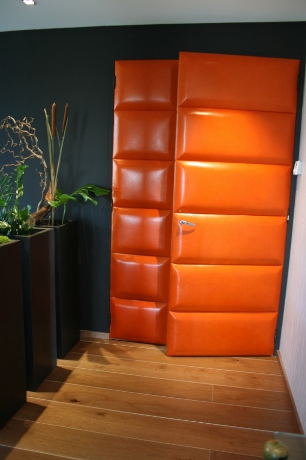 ideas orange leather home decoration