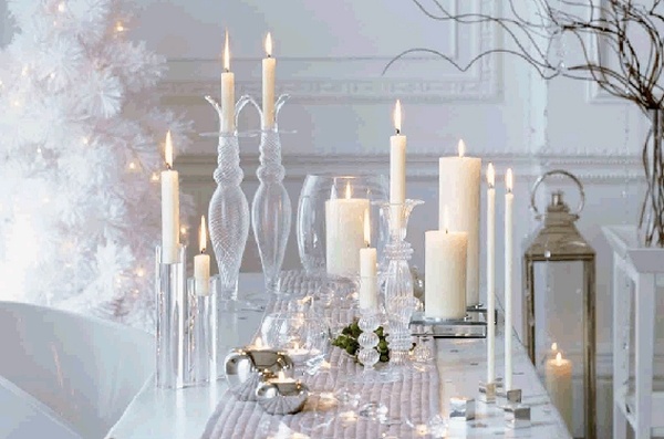 ideas table decoration ideas white glass candles