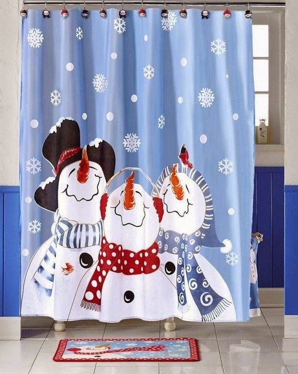 20 cool curtains blue white snowmen curtain