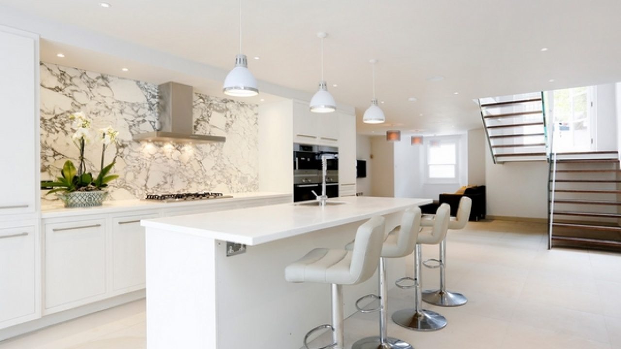 Get White Minimalist Modern Kitchen Design Pictures