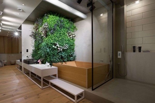Modern-penthouse-interior-design-contemporary-bathroom-indoor-vertical-garden