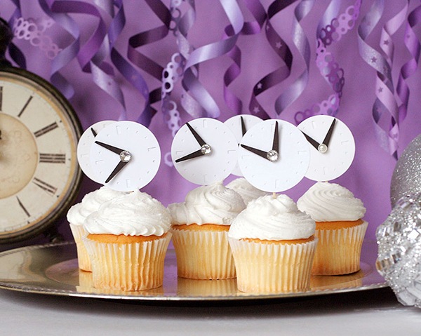 New year party 2015 ideas cupcakes countdown clock