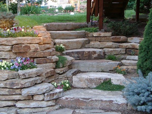 Reating wall blocks ideas natural stone garden stairs
