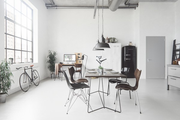 Scandinavian design ideas wooden table chairs metal legs