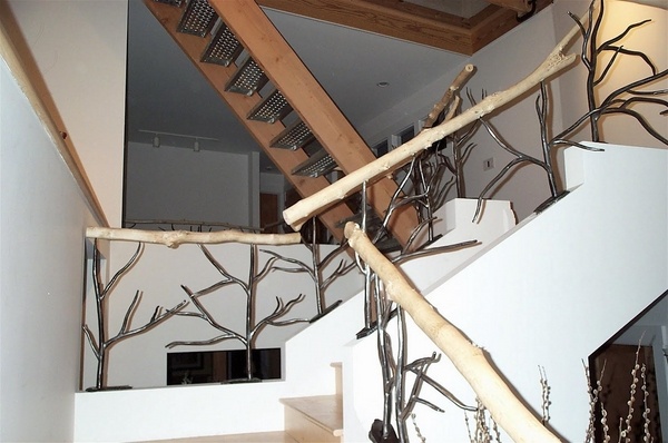 Tree branch banister ideas custom made stairs