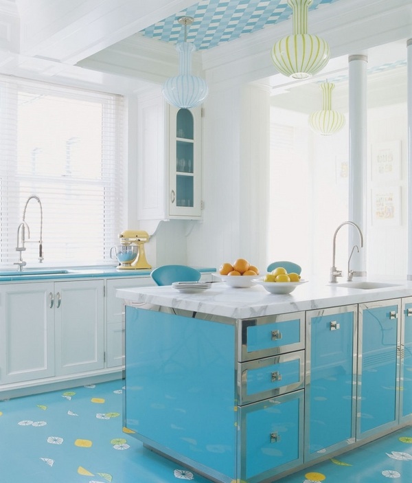  decor ideas-painted-wooden-floor-kitchen remodel ideas