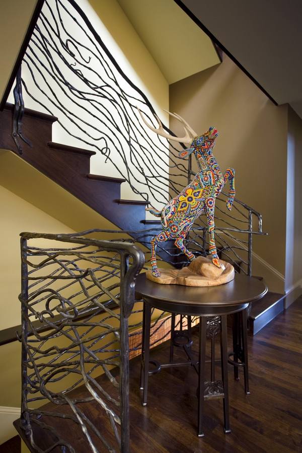 ornate iron banister interior design modern staircase ideas