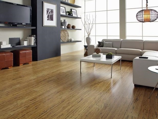 bamboo floor decor modern living room