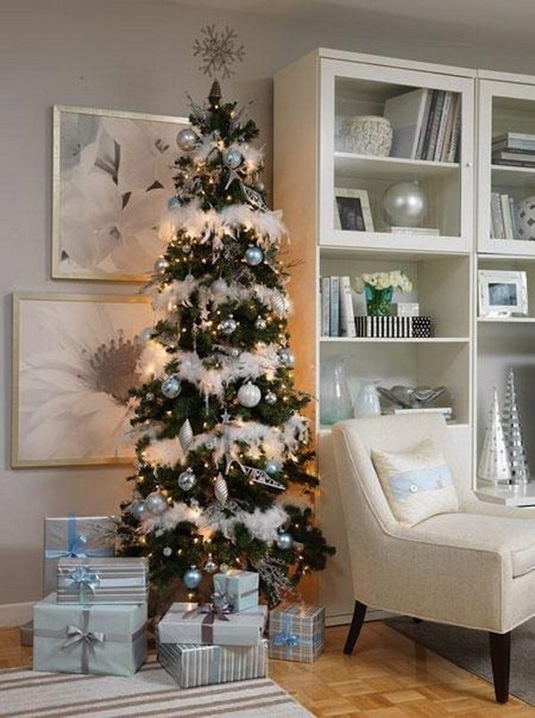 beautiful pencil christmas tree small living room decoration ideas 