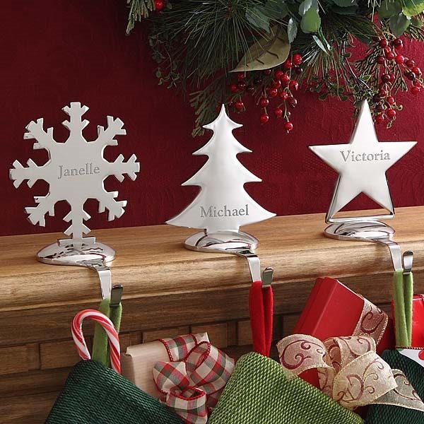 beautiful-stocking-holders-star-snowflake tree silver decorations
