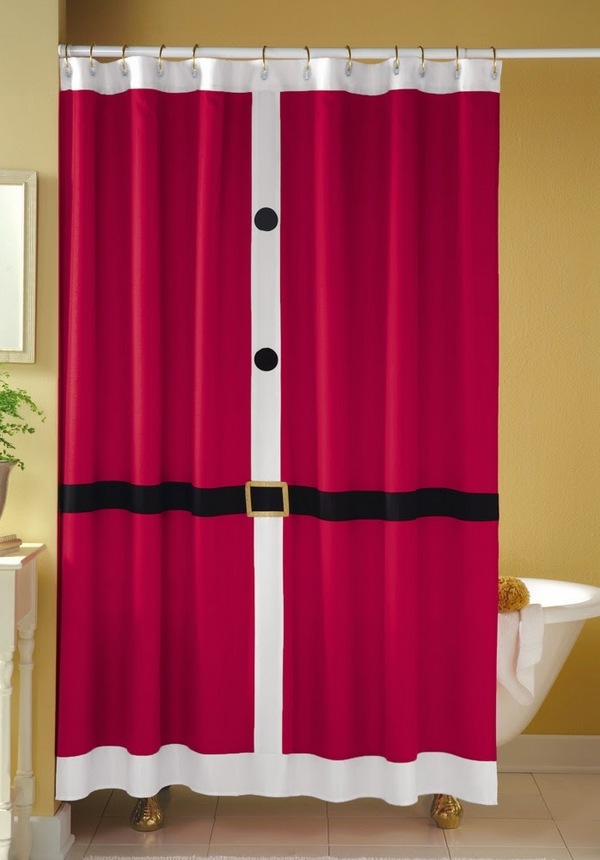bathroom decorating shower curtain santa costume