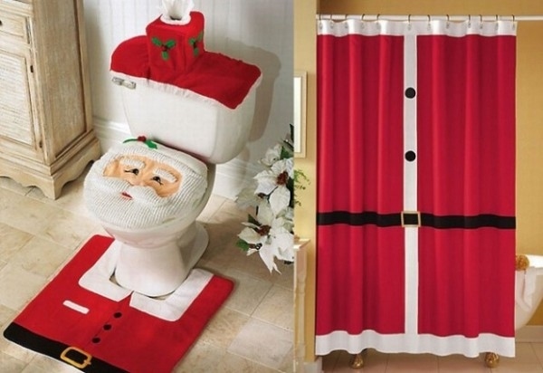 20 Shower Curtains, Santa Shower Curtain Set