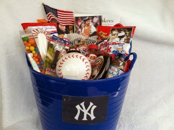 gift basket ideas baseball theme NY yankee